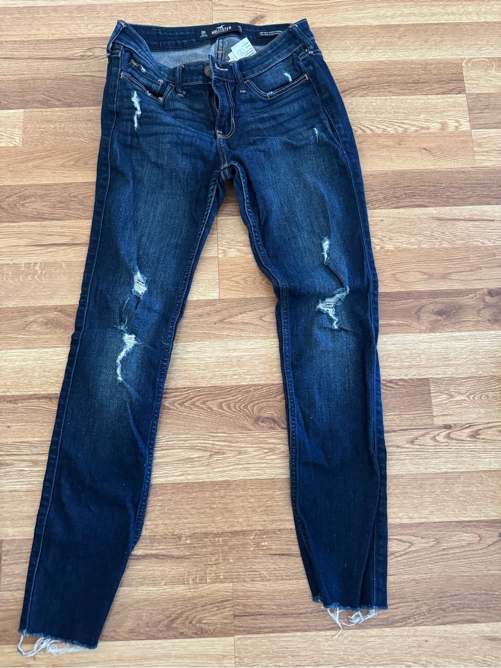 Hollister Dark Blue Distressed Skinny Jeans
